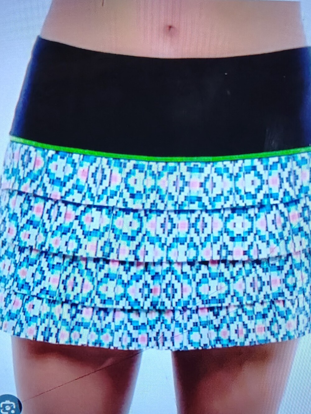 NWT Lucky In Love "Square Are You?" Diamond Digital Grid Fully Pleated Skirt XL